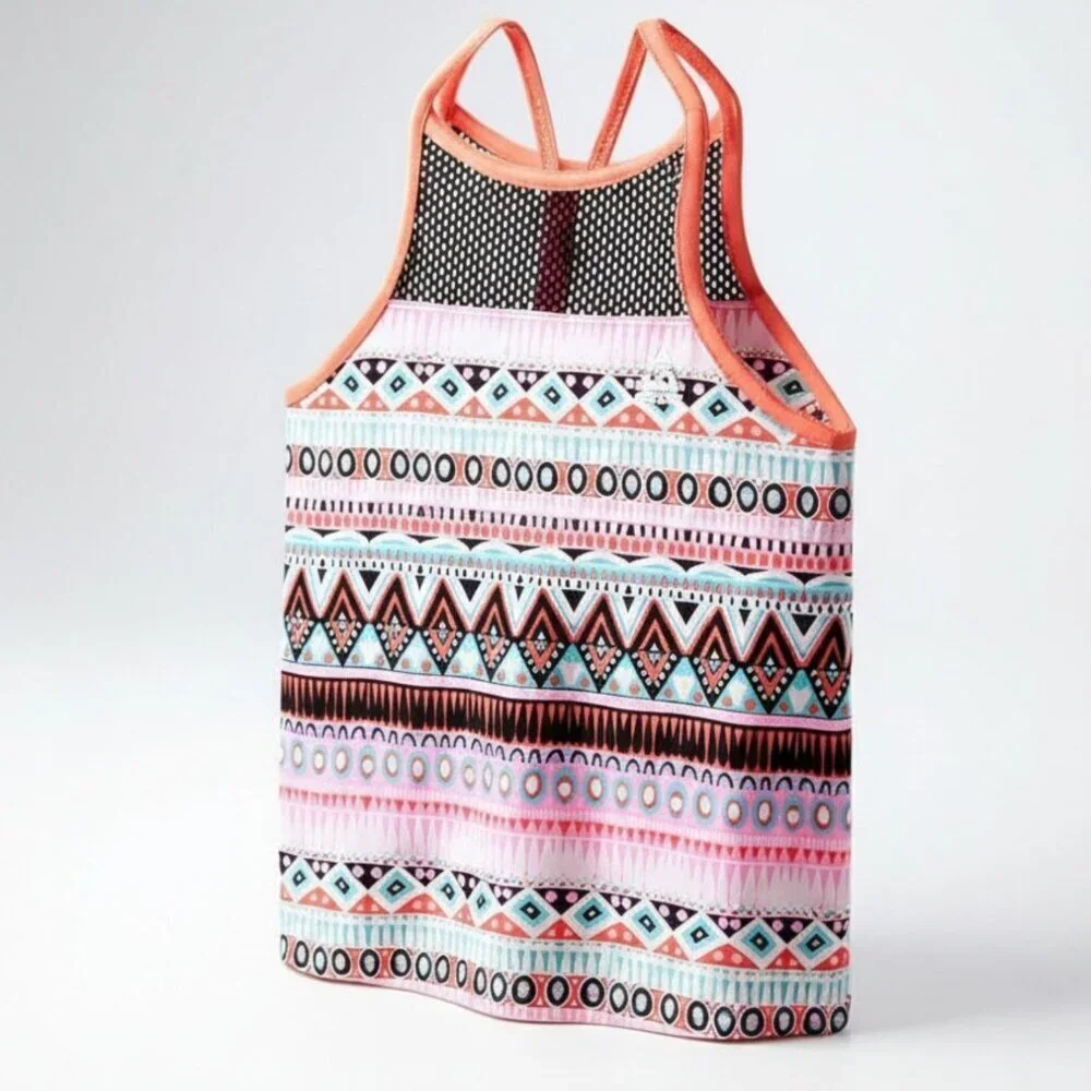 Gerry Girls Tankini Swim Top Size 16 NEW Lined Geometric Multicolor